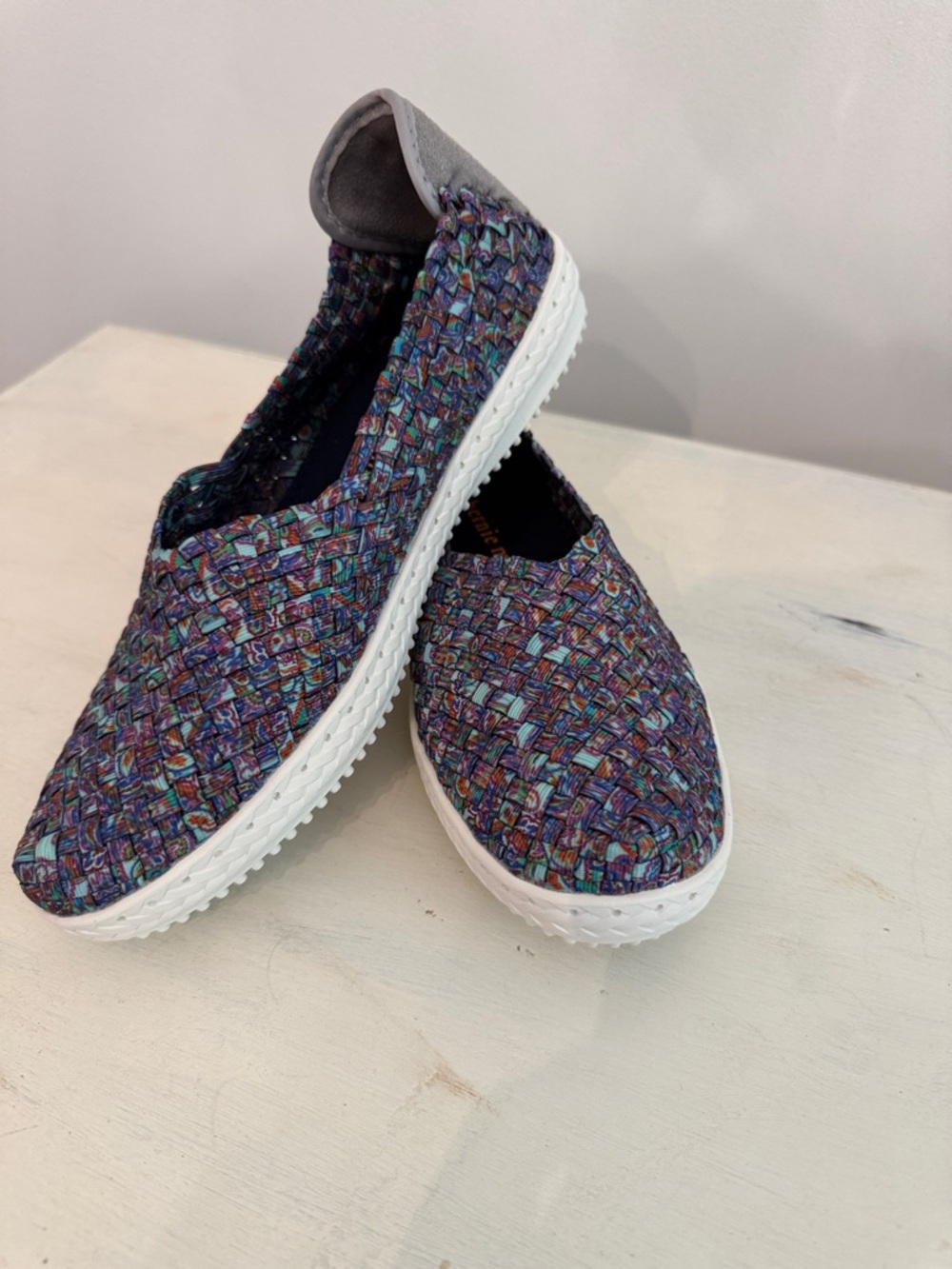 bernie mev. Multicolor Woven Slip-On Flats